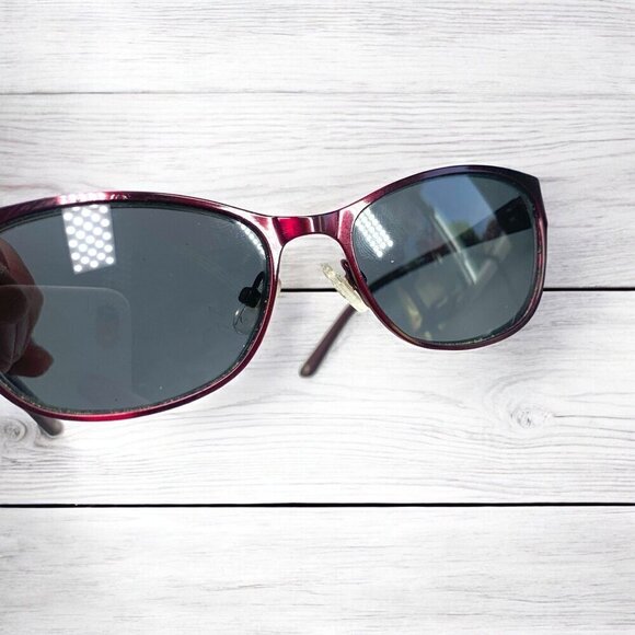 Bulova Alameda Sunglasses Frames Marsala Red Smoky Lenses Protective Case Cloth - Picture 10 of 12